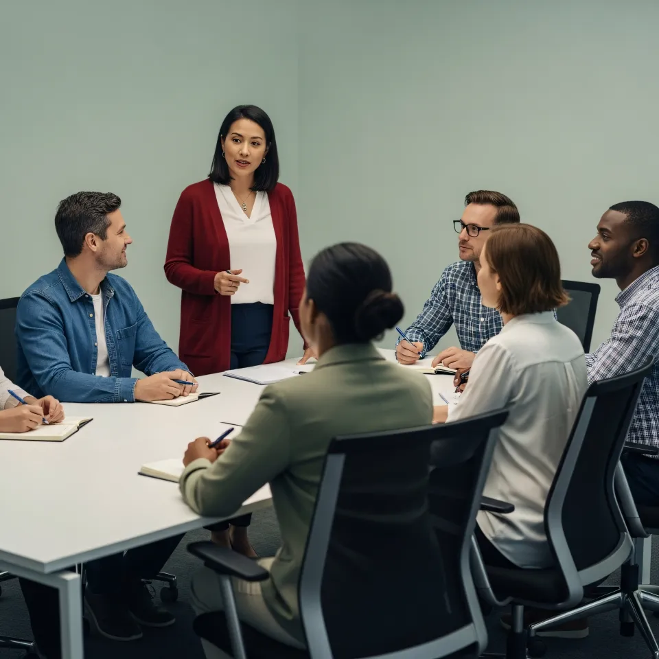 Groupe d’entrepreneurs collaborant accueil