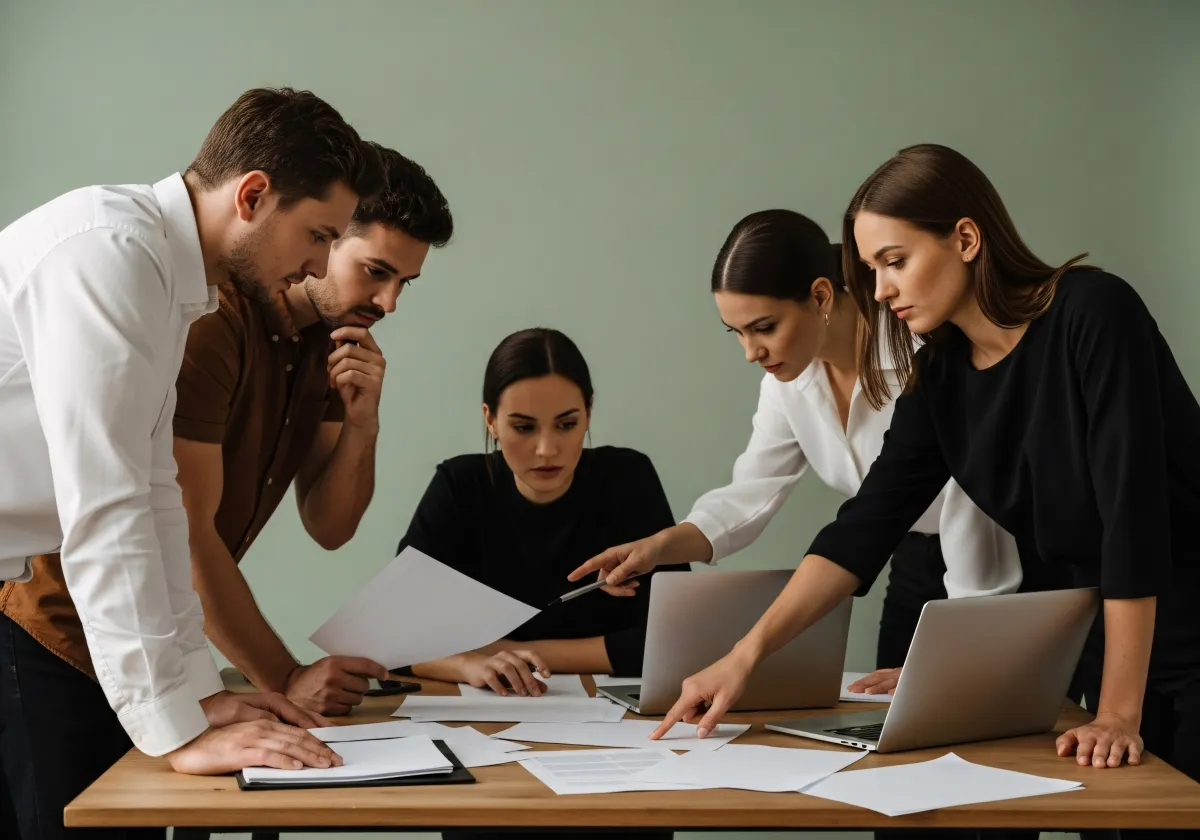 Équipe diversifiée réunie pour un projet innovant